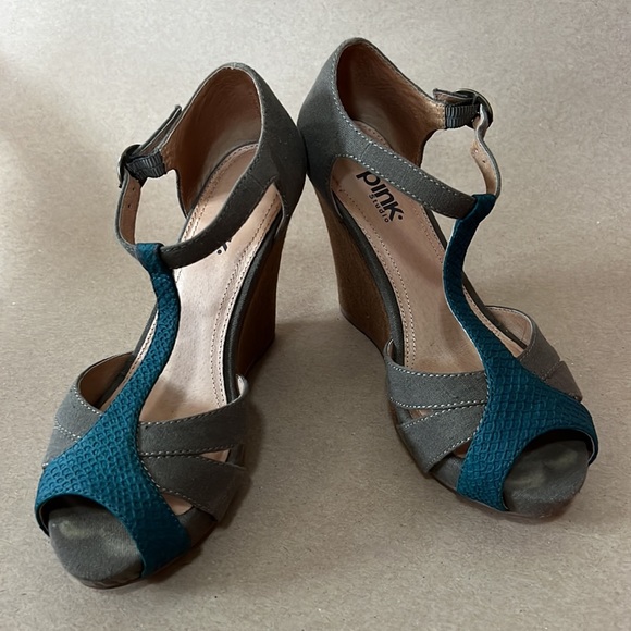 PINK STUDIOS Loleta Peep toe wedge shoes - Picture 4 of 8